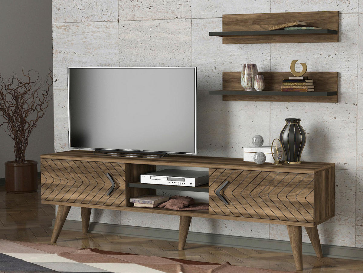 Wohnwand Legato walnuss Nachbildung B/H/T: ca. 150x45,5x30 cm Legato - walnuss (150,00/45,50/30,00cm) - moebel17