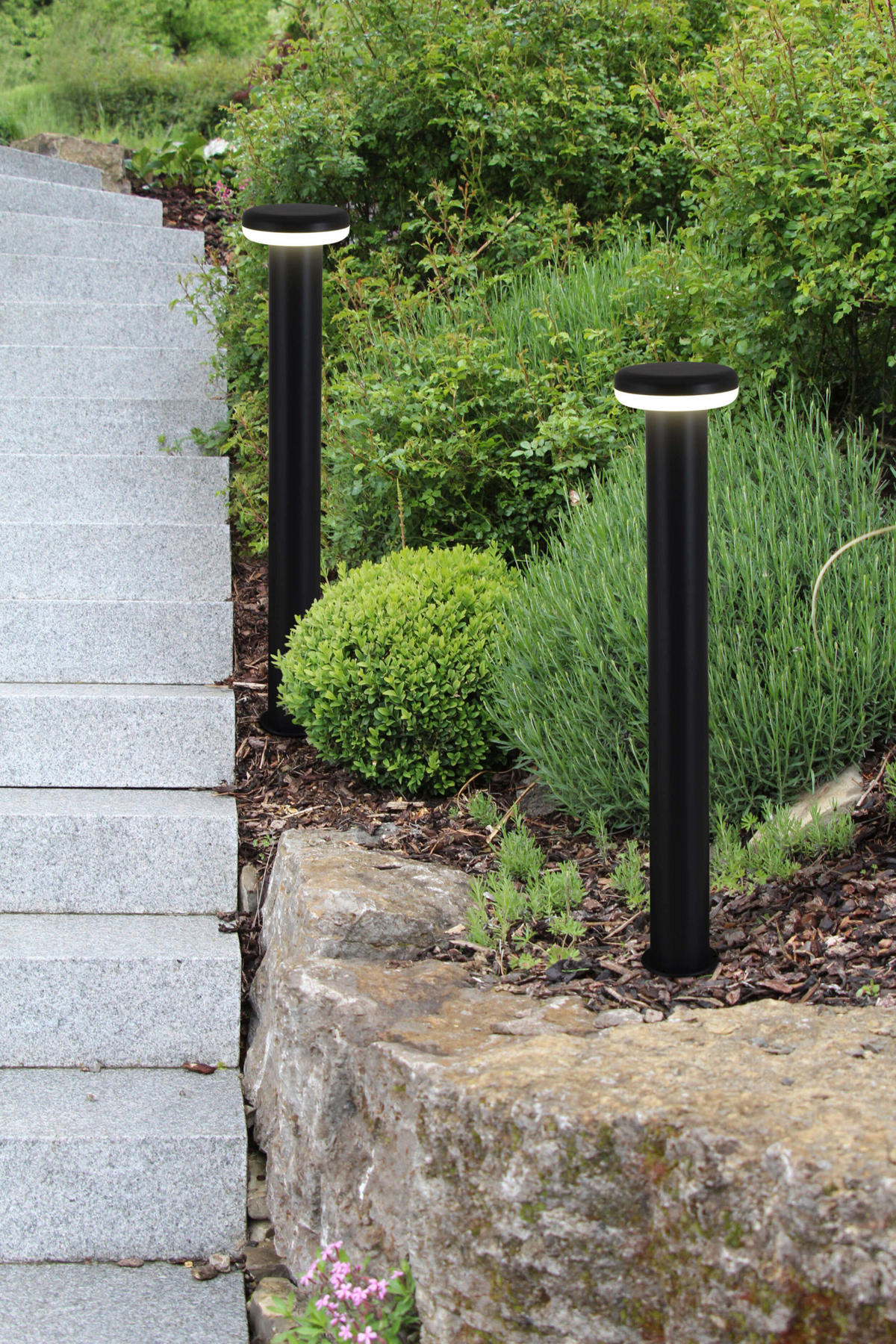 Näve Leuchten LED-Außensockelleuchte 2095997 anthrazit Metall Kunststoff H/D: ca. 76x15 cm LED-Außensockelleuchte "Pilz" - anthrazit (15,00/76,00cm) - Näve Leuchten