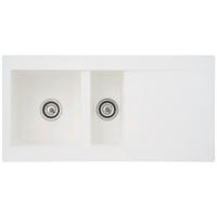 Respekta Einbauspüle Denver 1,5  100 x 50 W weiß Mineralite B/H/T: ca. 100x20x50 cm Denver 1,5  100 x 50 W - weiß (100,00/20,00/50,00cm) - Respekta