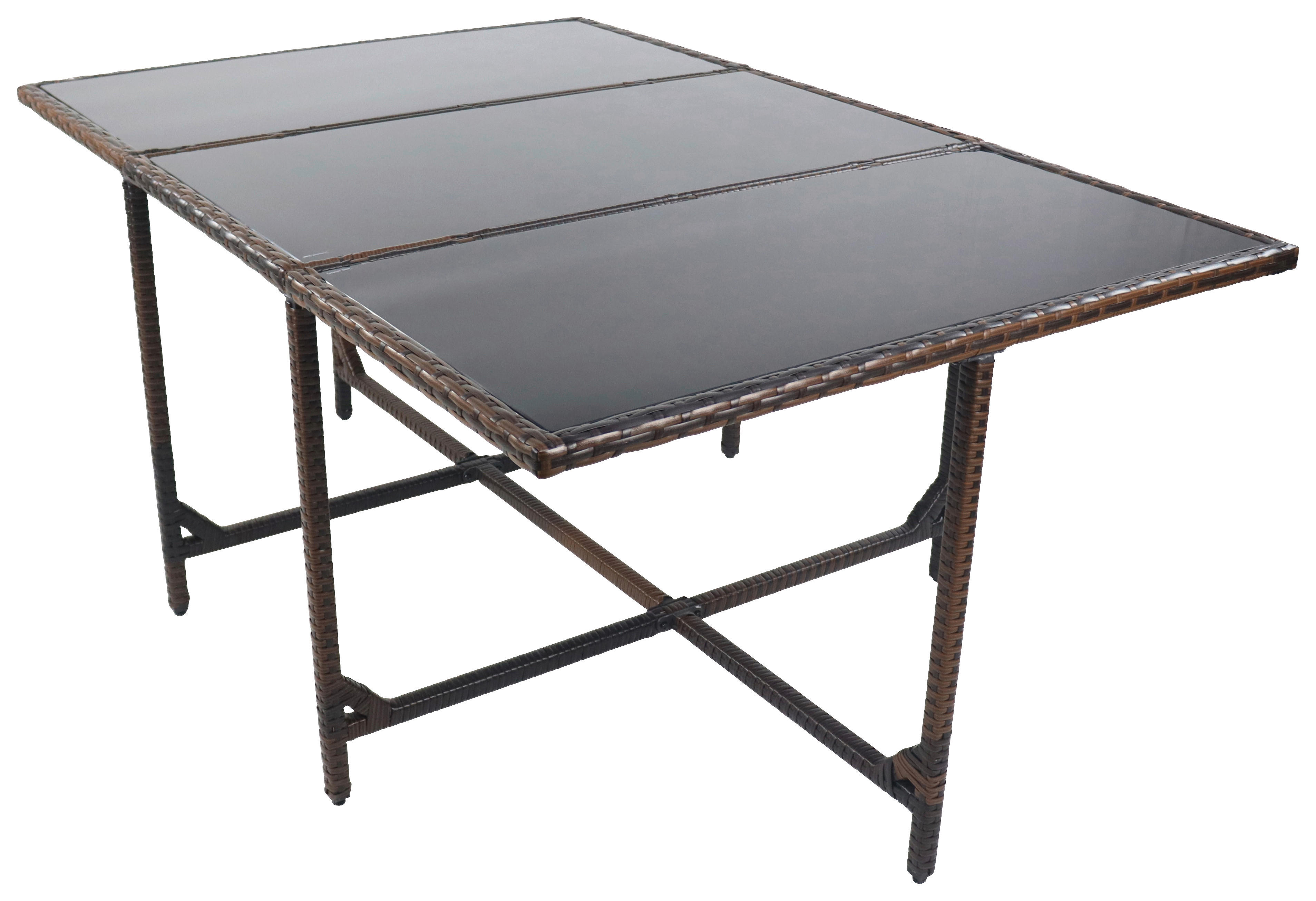 VCM Gartentisch Raloso braun Rattan B/H/L: ca. 170x74x110 cm Raloso - braun (110,00/170,00/74,00cm) - VCM