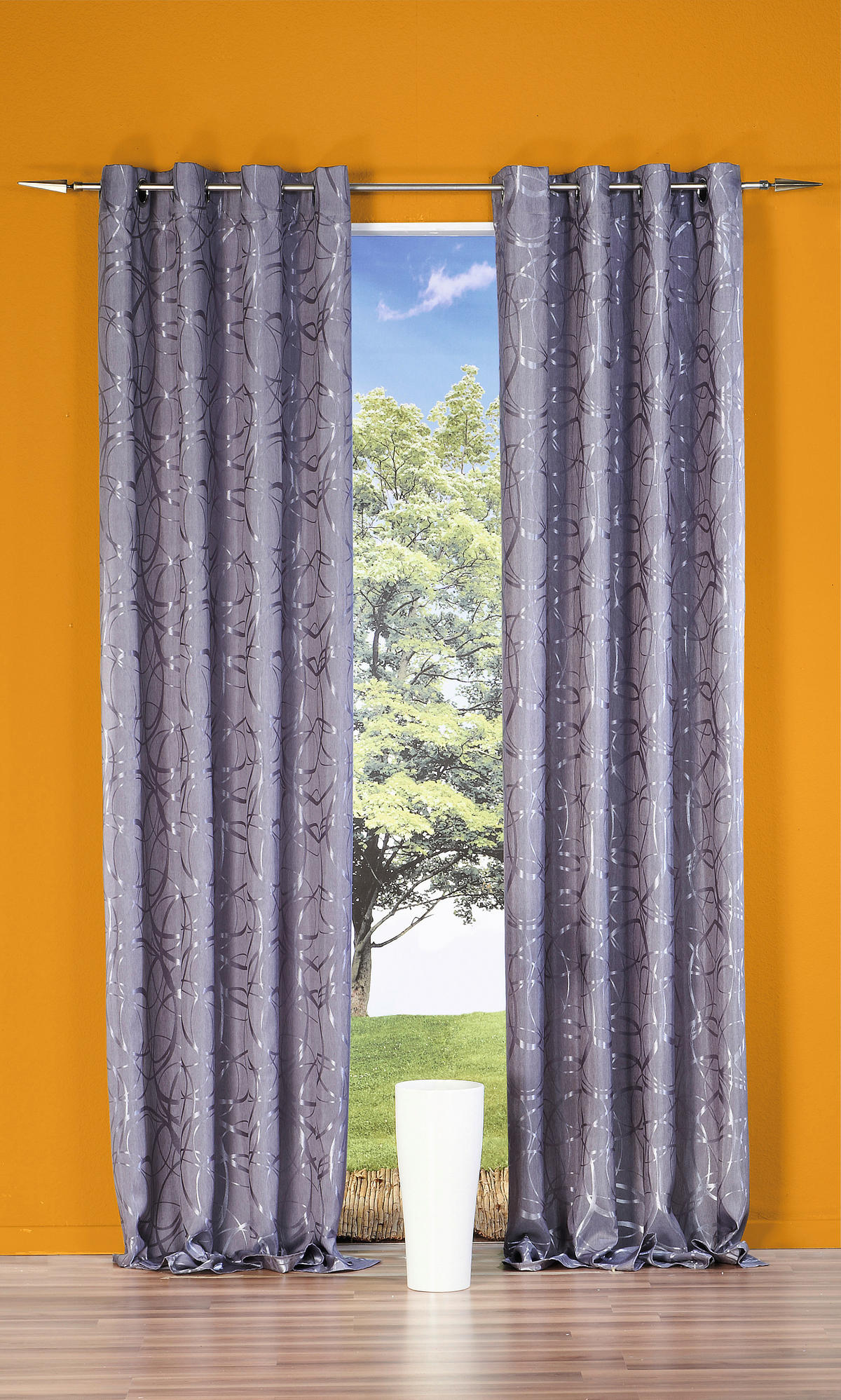 Ösenvorhang Eaton silber B/L: ca. 140x245 cm Eaton - silber (140,00/245,00cm) - POCOline