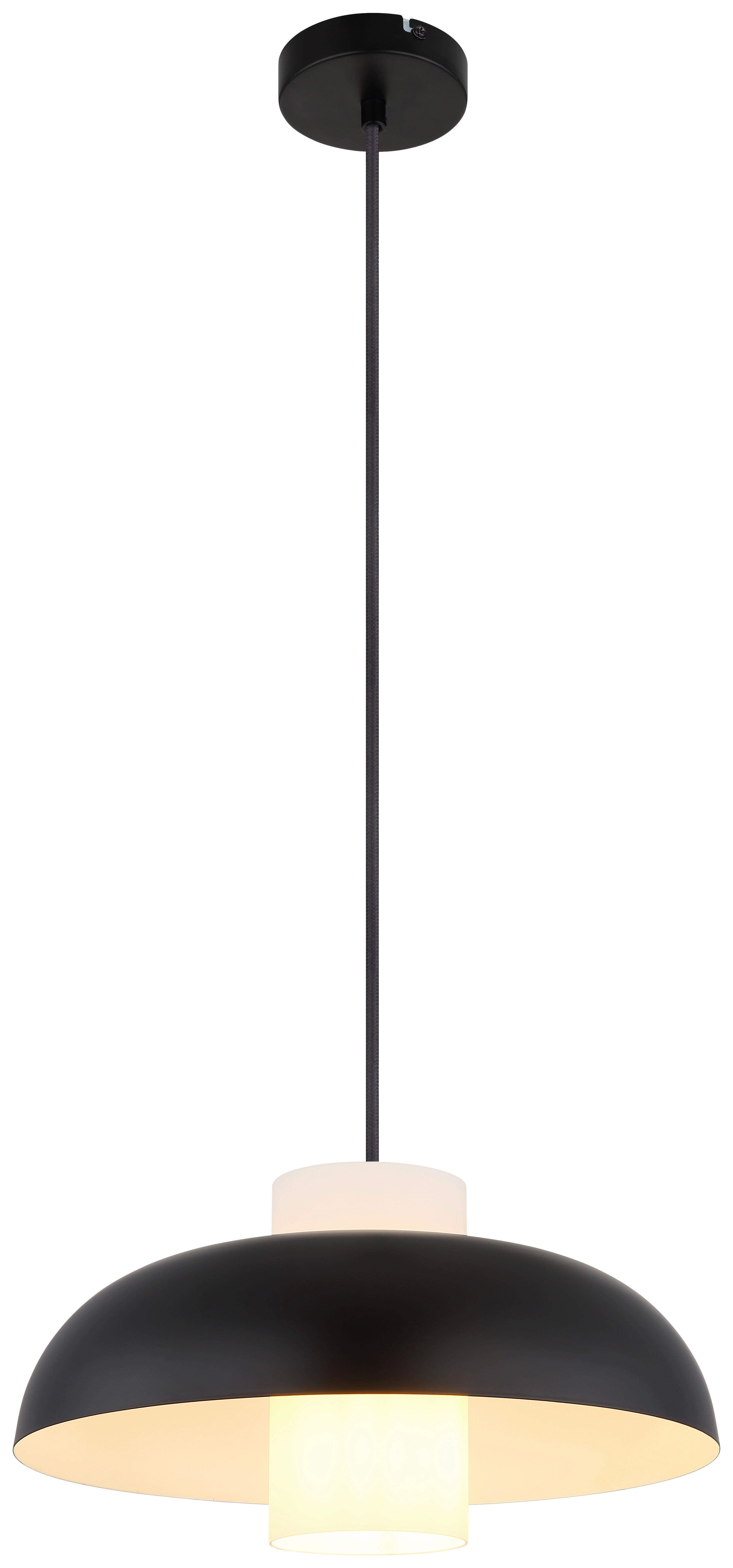 GLOBO Pendelleuchte schwarz Metall H/D: ca. 120x38 cm E27 1 Brennstellen LOWE - schwarz (38,00/120,00cm) - GLOBO