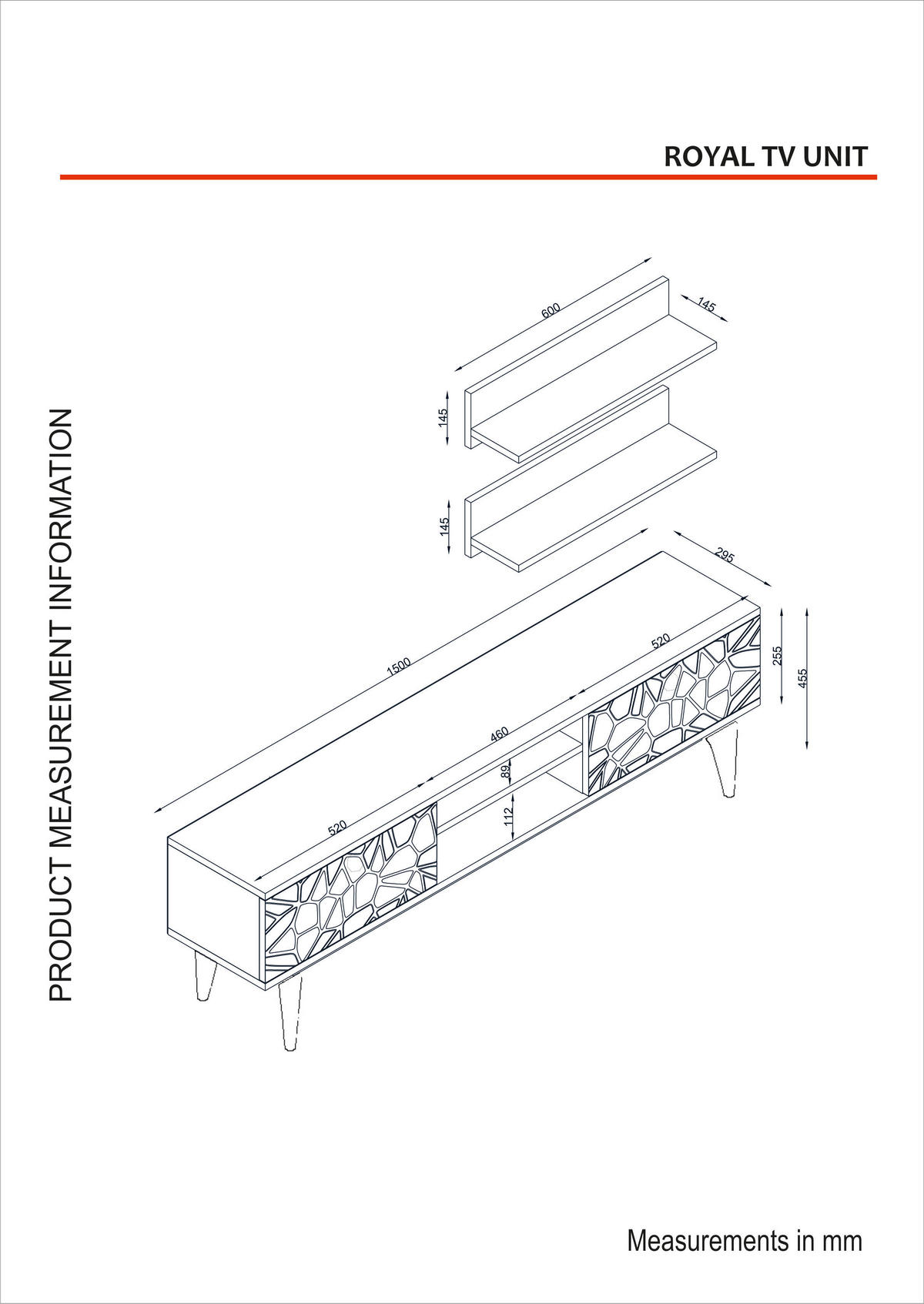 Wohnwand Royal walnuss Nachbildung B/H/T: ca. 150x45,5x30 cm Royal - walnuss (150,00/45,50/30,00cm) - moebel17