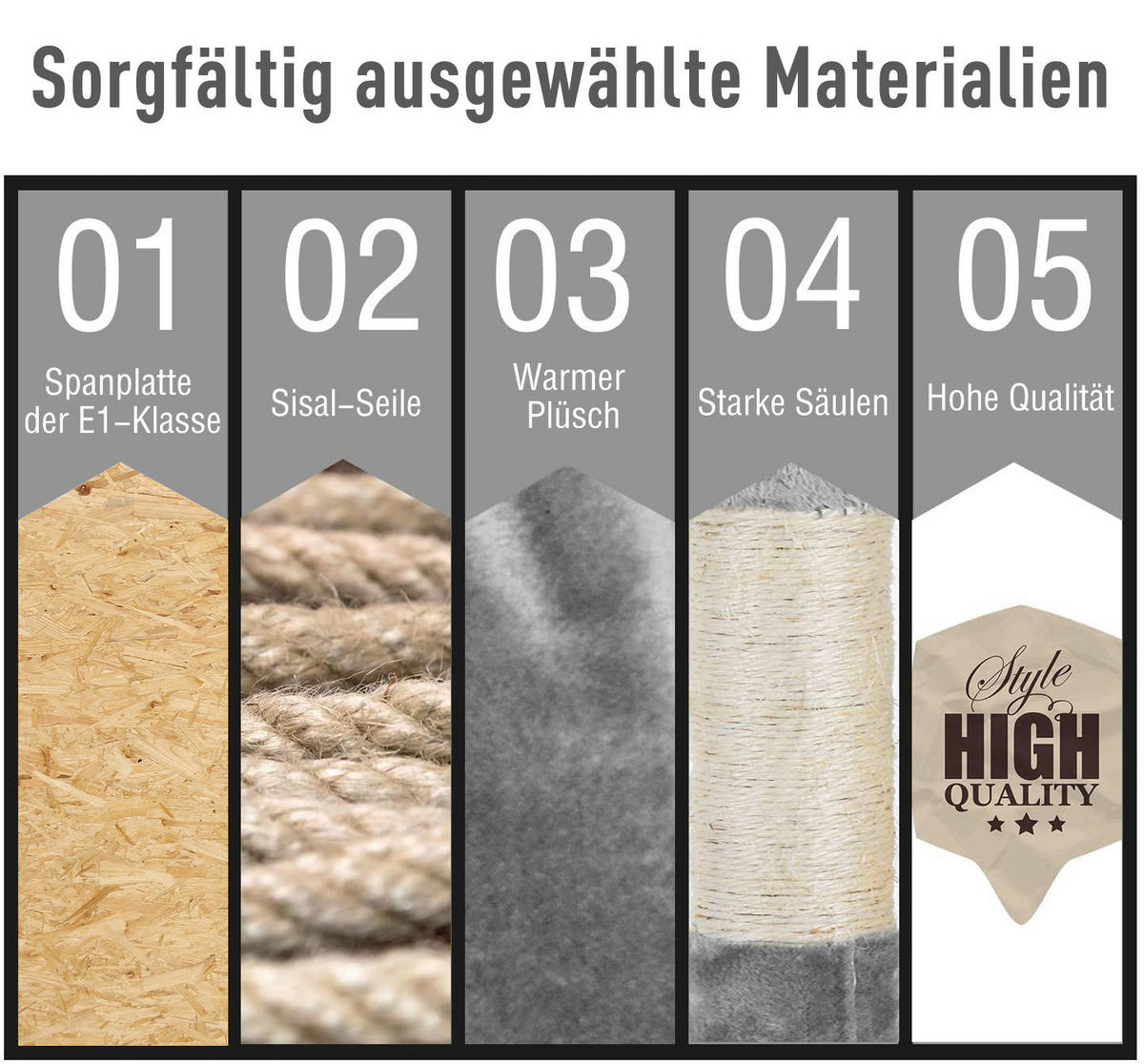 PawHut Katzenbaum grau Polyester B/H/L: ca. 50x170x50 cm Katzenbaum - grau (50,00/50,00/170,00cm) - PawHut