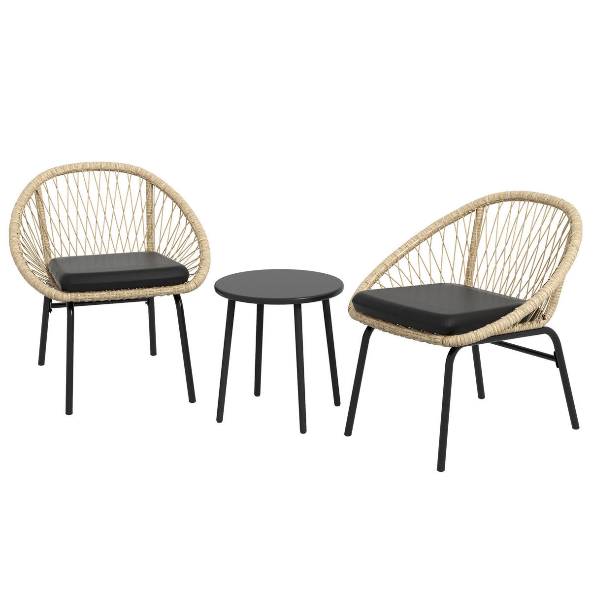 Outsunny Sitzgruppe gelb Polyester B/H/L: ca. 63x70x73 cm Gartenmöbel_Set - gelb (73,00/63,00/70,00cm) - Outsunny