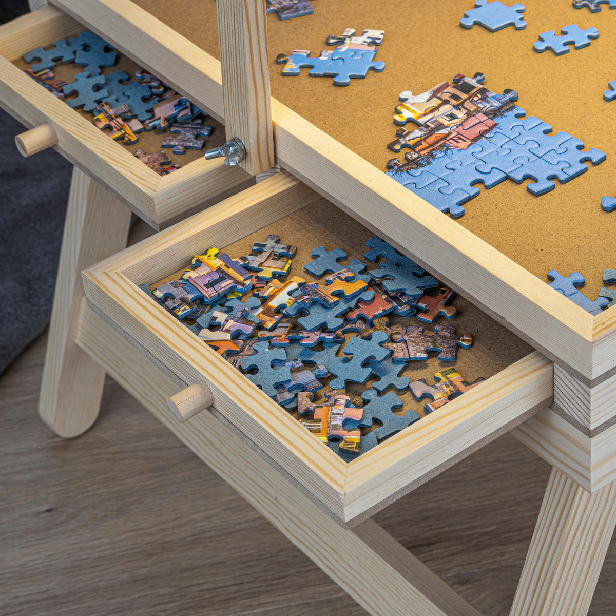 HI Puzzlebrett m.LED-Beleuchtung 1000er B/H/T: ca. 76x56x38 cm 1000er - natur (76,00/56,00/38,00cm) - HI