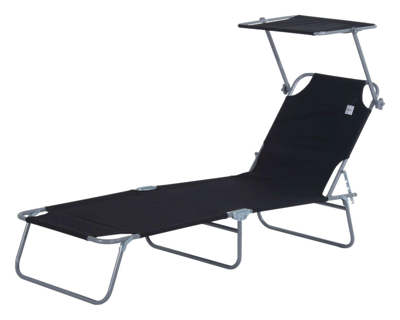 Outsunny Sonnenliege schwarz Stoff B/H/L: ca. 58x27x187 cm Sonnenliege - schwarz (187,00/58,00/27,00cm) - Outsunny
