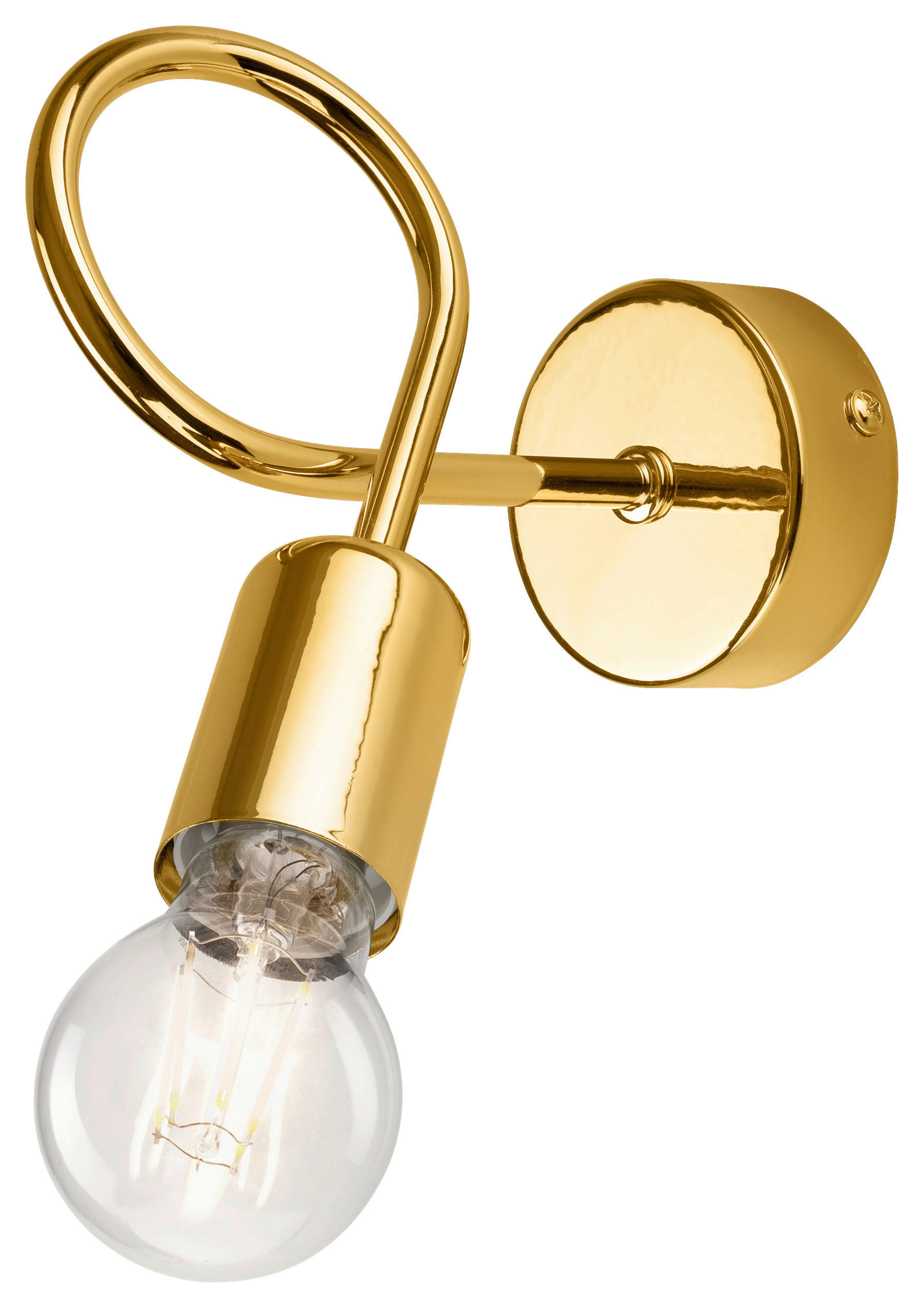 Lamkur Wandleuchte CAMILLA 36830 gold Stahl H/L: ca. 18x8 cm E27 1 Brennstellen Camilla - gold (8,00cm) - Lamkur