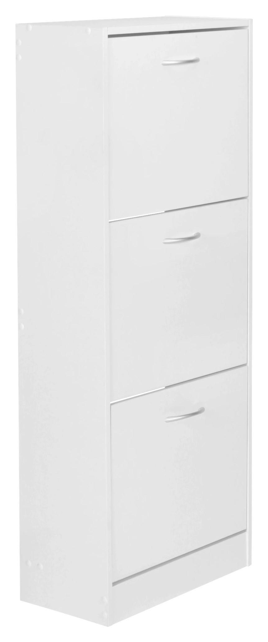 Schuhschrank weiß B/H/T: ca. 50x125x24 cm Schuhschrank - weiß (50,00/125,00/24,00cm) - Wohnling