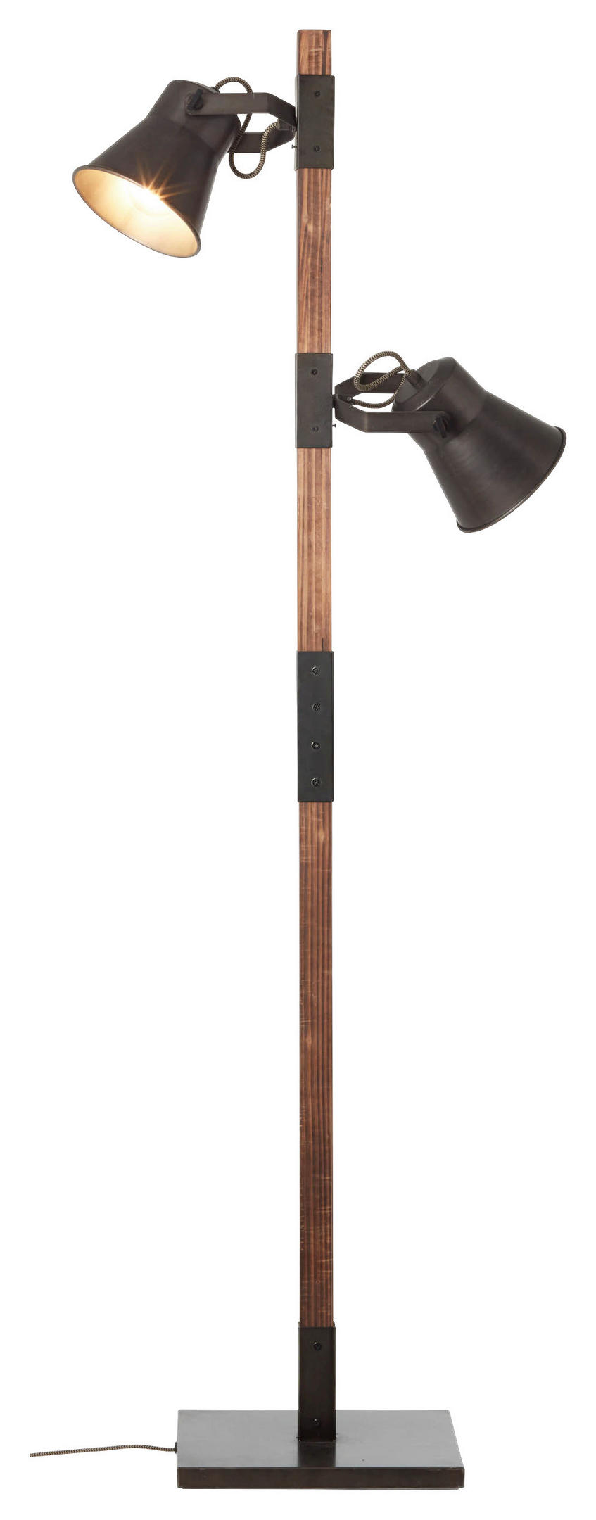 Brilliant Stehleuchte 82156/46 Plow schwarz Metall Holz H: ca. 154 cm E27 2  Brennstellen ▷ online bei POCO kaufen