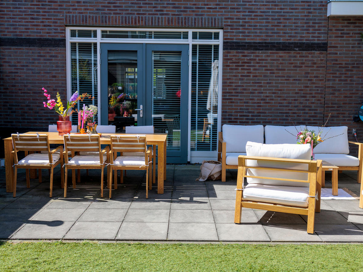 AXI Outdoor Living Loungeset Orla braun Metall B/H/L: ca. 223,5x73,5x89 cm Orla - braun/beige (89,00/223,50/73,50cm) - AXI Outdoor Living
