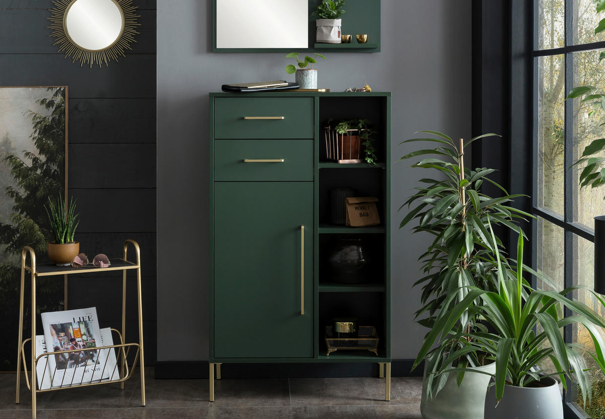 Midischrank Kent waldgrün B/H/T: ca. 67,1x117,4x33,1 cm Kent - waldgrün (67,10/117,40/33,10cm) - Möbelpartner
