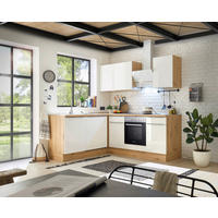 Respekta Winkelküche Marleen weiß Hochglanz B/H/T: ca. 211x220x170 cm Marleen - Eiche/weiß (211,00/220,00/170,00cm) - Respekta