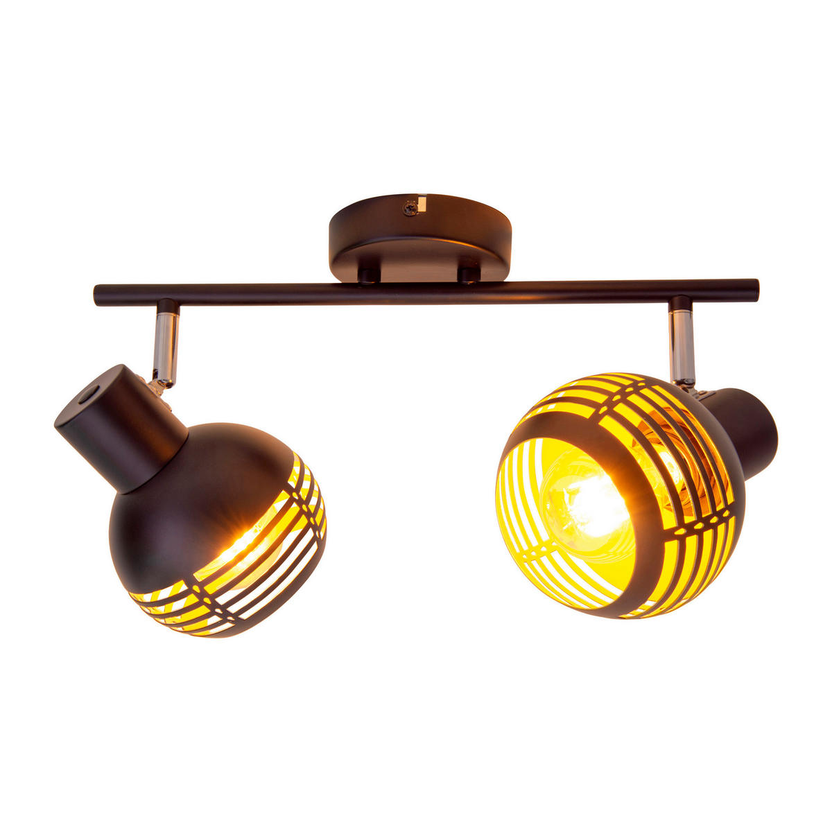 Näve Leuchten 2er Spot Casco NV1387122 schwarz gold Metall B/H/T: ca. 36x12x15 cm E27 2 Brennstellen 2er Spot "Casco" - gold/schwarz (36,00/12,00/15,00cm) - Näve Leuchten