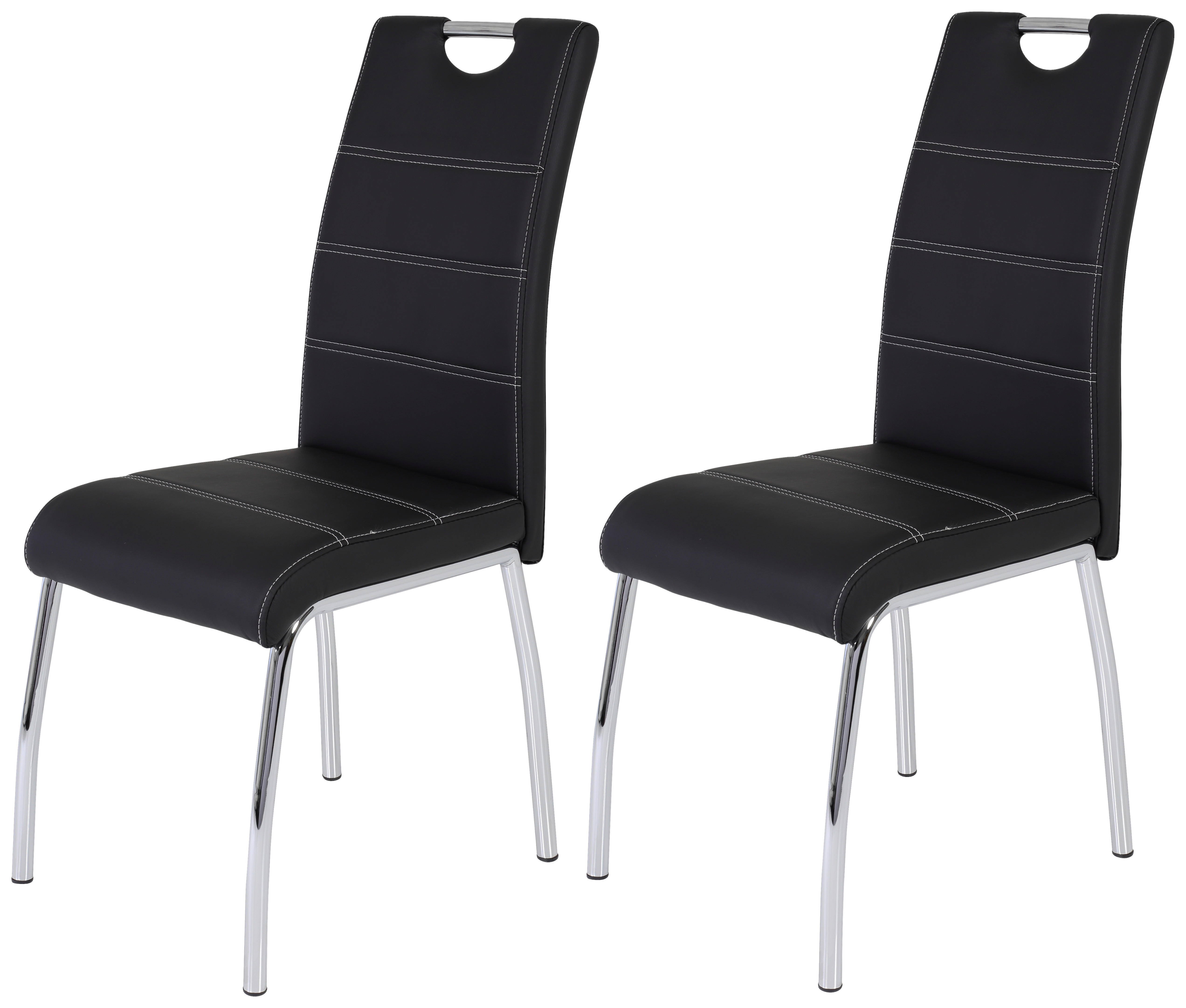 Stuhl Susi 2er Set schwarz Kunstleder B/H/T: ca. 44x98x61 cm Susi 2er Set - schwarz (44,00/98,00/61,00cm) - Hela