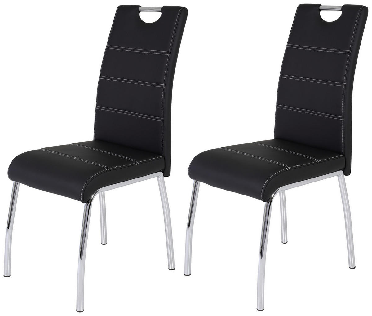 Stuhl Susi 2er Set schwarz Kunstleder B/H/T: ca. 44x98x61 cm Susi 2er Set - schwarz (44,00/98,00/61,00cm) - Hela