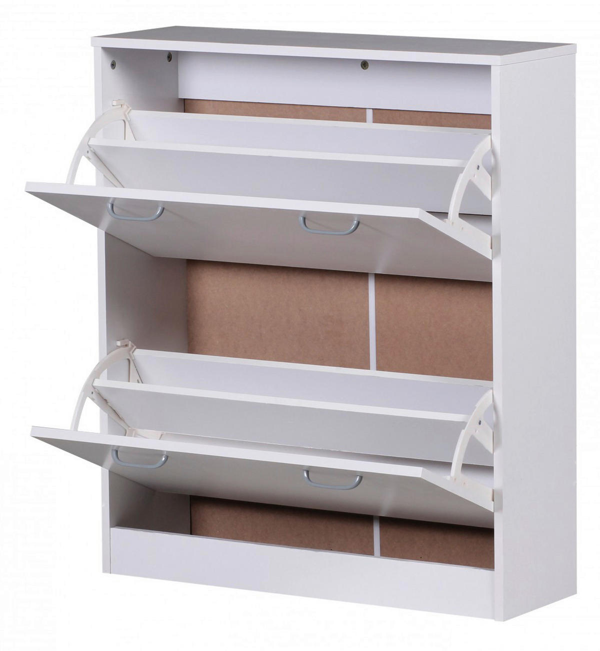 Schuhschrank weiß grau B/H/T: ca. 75x87x24 cm Schuhschrank - weiß/grau (75,00/87,00/24,00cm) - Wohnling