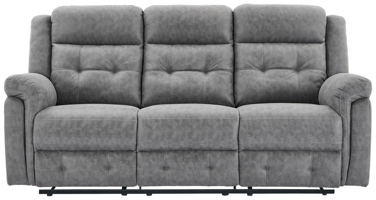Sofa Philip grau Microfaser B/H/T: ca. 208x103x95 cm Philip - schwarz/grau (208,00/103,00/95,00cm)