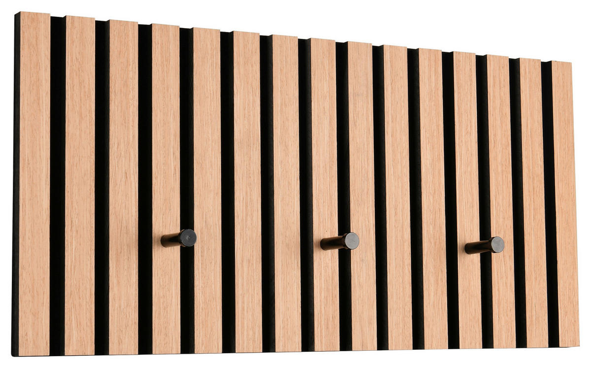 Wandgarderobe Grace Eiche schwarz B/H/T: ca. 60x30x7 cm Grace - Eiche/schwarz (60,00/30,00/7,00cm)