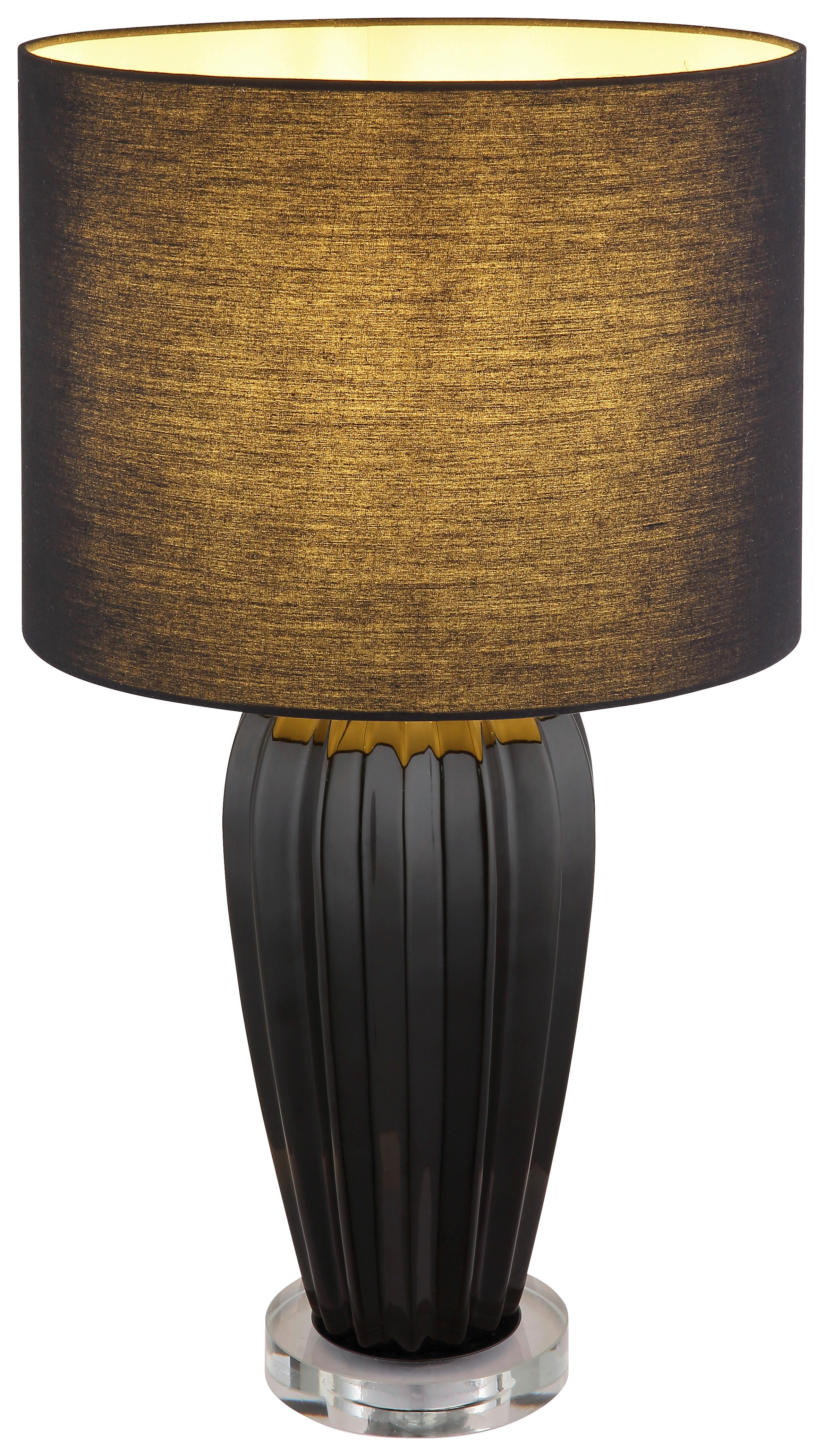 GLOBO Tischleuchte IRINA 24145B Chrom klar schwarz Kunststoff Metall Keramik H/D: ca. 59x35 cm E27 1 Brennstellen IRINA - klar/schwarz (35,00/59,00cm) - GLOBO