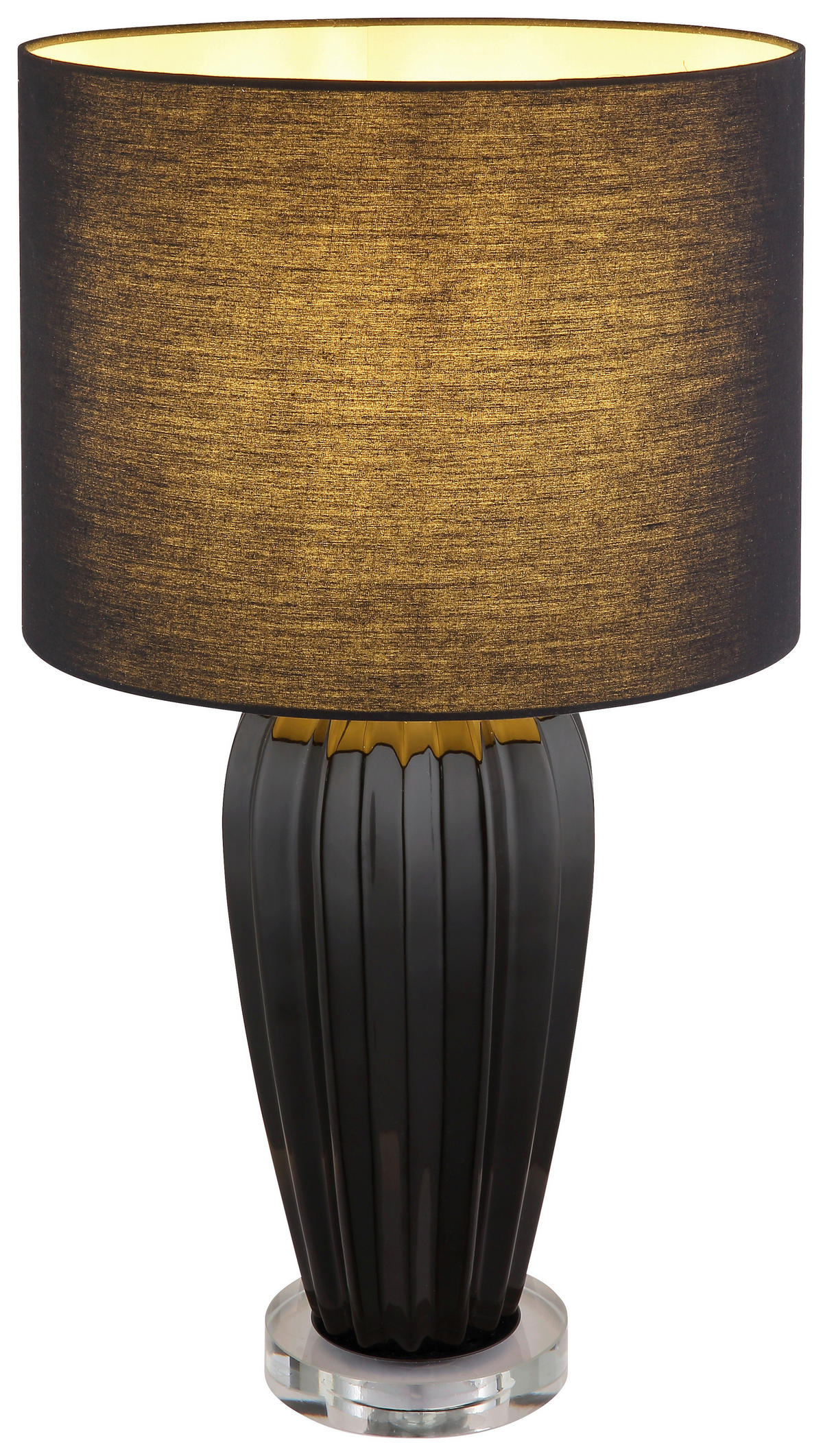 GLOBO Tischleuchte IRINA 24145B Chrom klar schwarz Kunststoff Metall Keramik H/D: ca. 59x35 cm E27 1 Brennstellen IRINA - klar/schwarz (35,00/59,00cm) - GLOBO