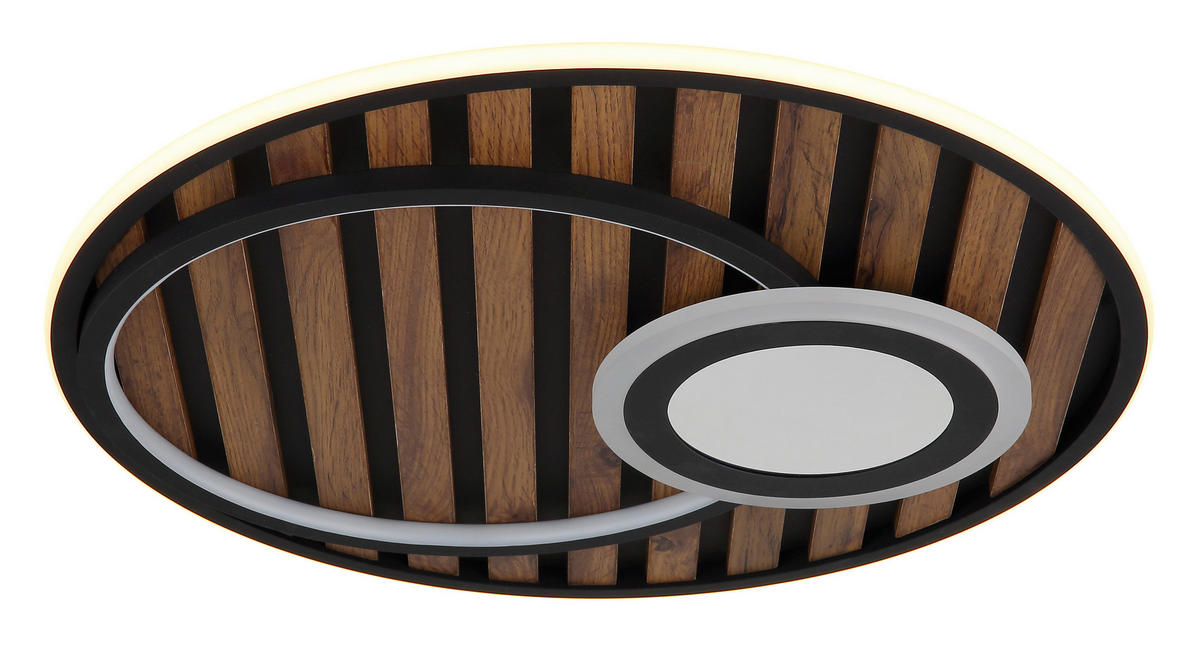 GLOBO Deckenleuchte mattschwarz Opal Metall MDF H/D: ca. 8x50 cm 1 Brennstellen Woody - Opal/mattschwarz (50,00/8,00cm) - GLOBO