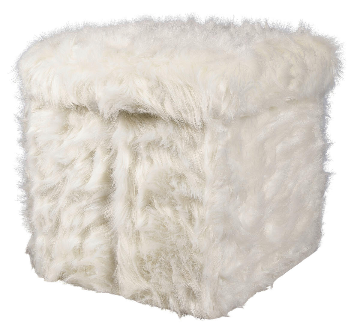 POCOline Sitzhocker weiß B/H/L: ca. 38x38x38 cm Sitzhocker_Plüsch - weiß (38,00/38,00/38,00cm) - POCOline