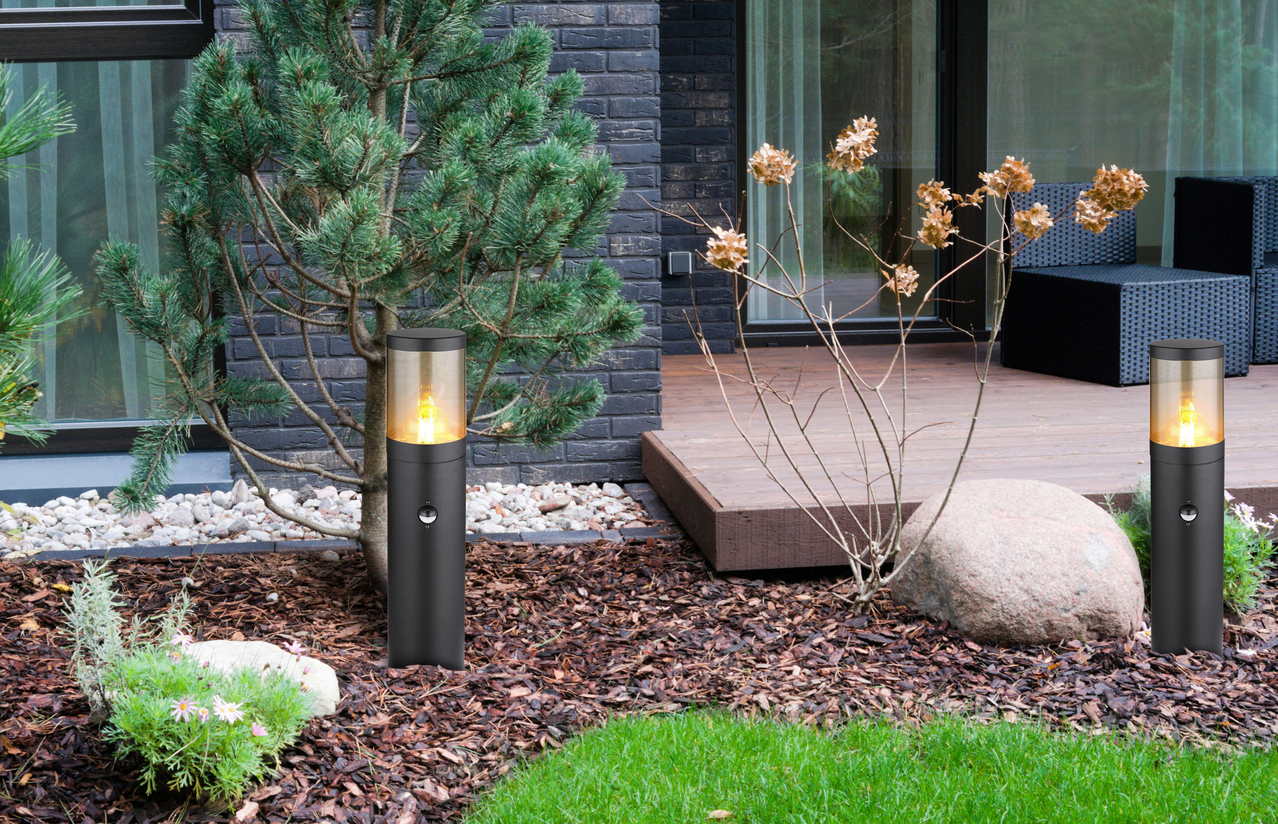 Außenleuchte schwarz H/D: ca. 50x14 cm XELOO - schwarz (14,00/50,00cm) - GLOBO