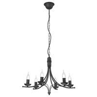 Lamkur Pendelleuchte LUCY 44118 schwarz Stahl H/L: ca. 100x58 cm E14 6 Brennstellen Lucy - schwarz (58,00cm) - Lamkur