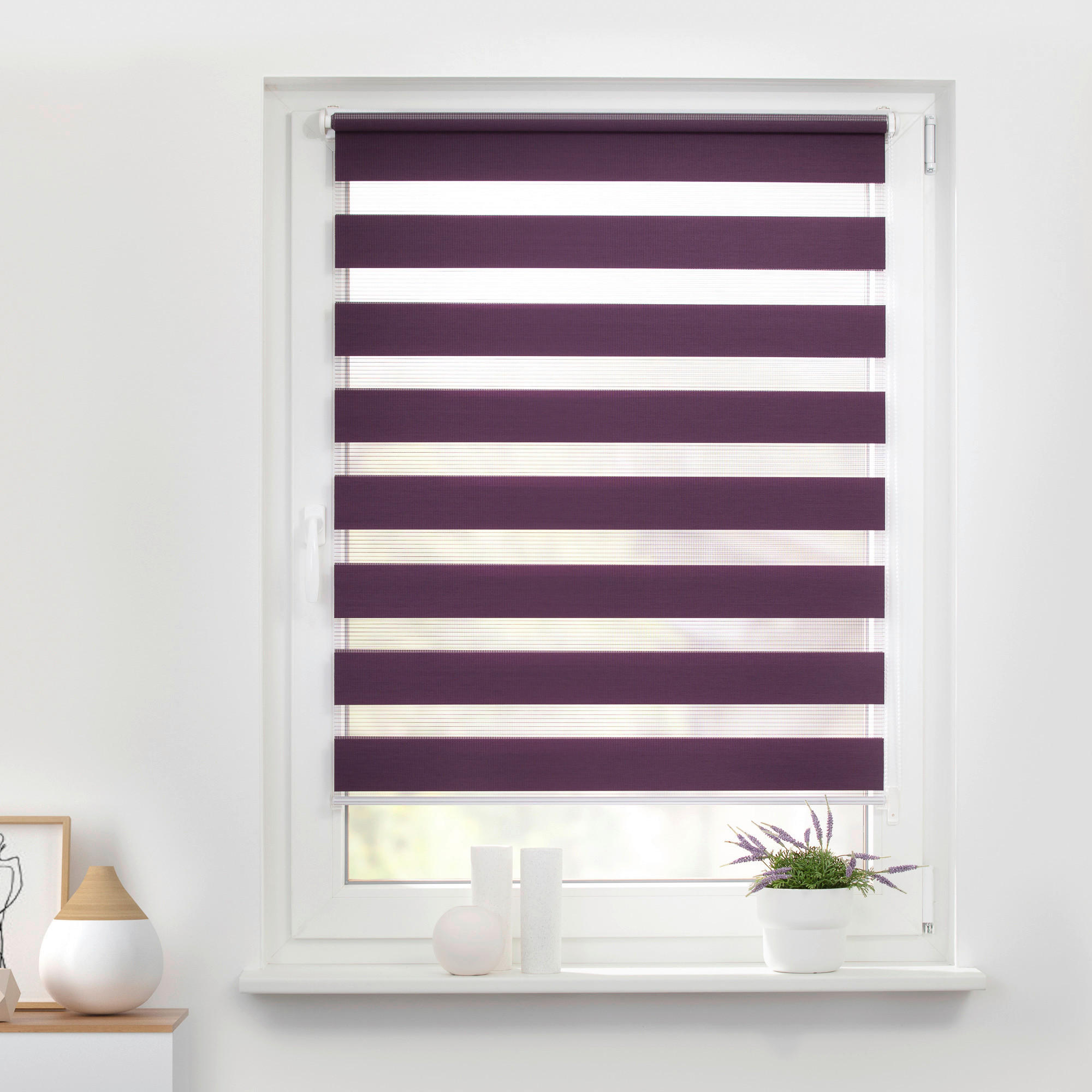 LICHTBLICK Doppelrollo Duo brombeer B/L: ca. 60x220 cm Duo - brombeer (60,00/220,00cm) - LICHTBLICK