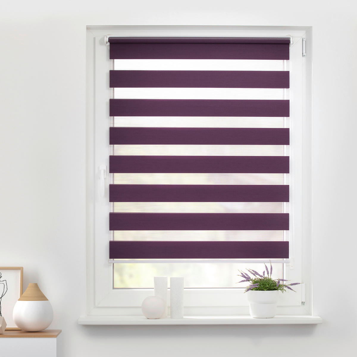 Doppelrollo Duo brombeer B/L: ca. 50x150 cm Duo - brombeer (50,00/150,00cm) - LICHTBLICK