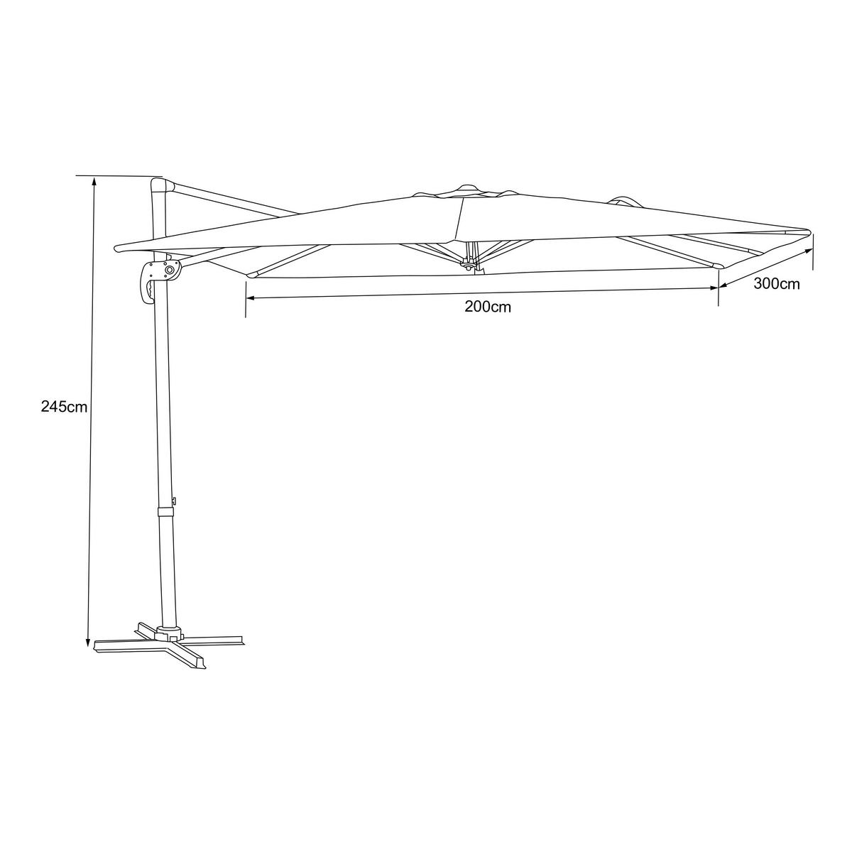 AXI Outdoor Living Ampelschirm Coco beige Metall B/H/L: ca. 200x245x300 cm Coco - beige/anthrazit (300,00/200,00/245,00cm) - AXI Outdoor Living