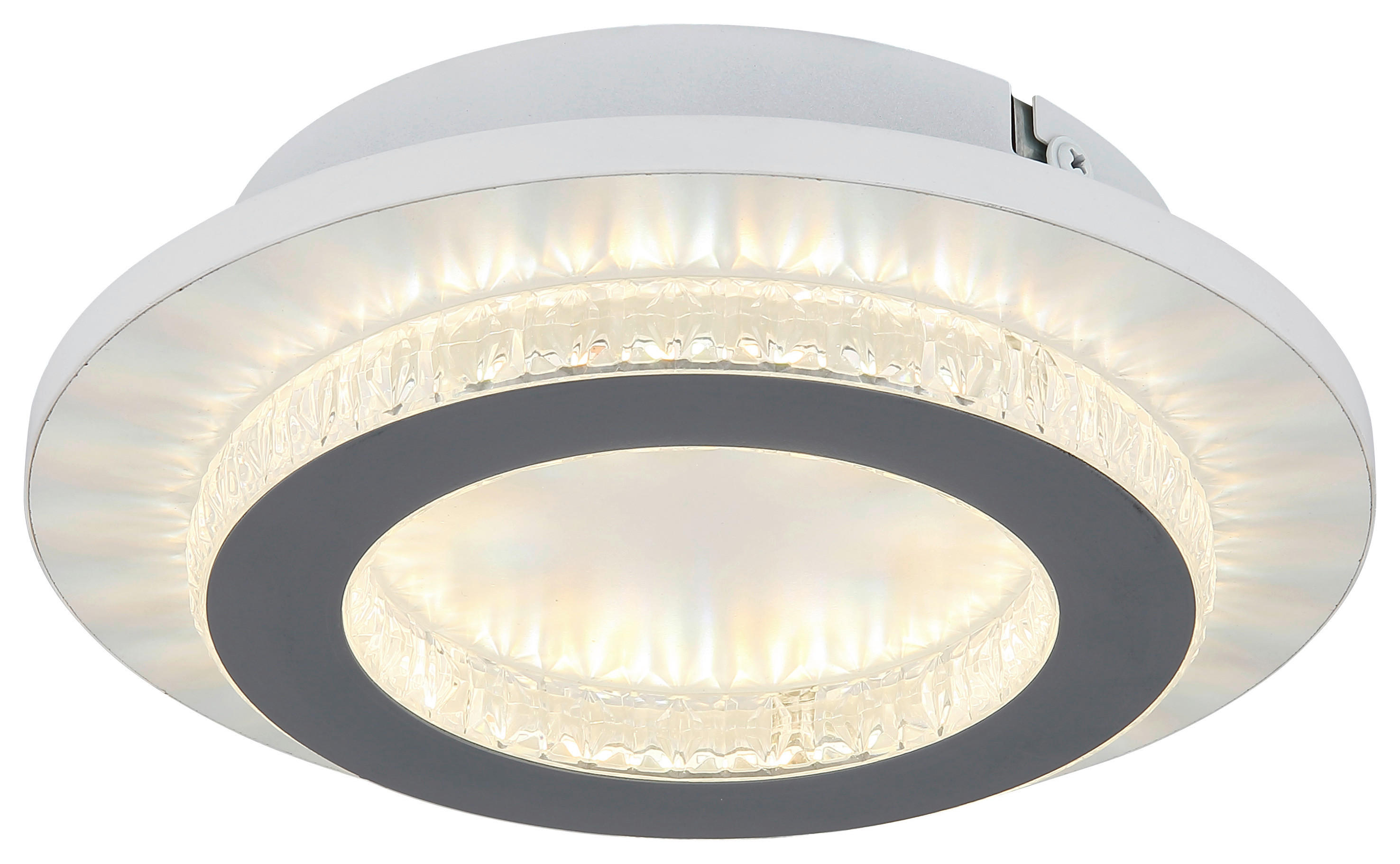 GLOBO LED-Deckenleuchte klar hellgrau weiß Kunststoff Metall H/D: ca. 5,5x20 cm 1 Brennstellen JAYDEN - klar/hellgrau (20,00/5,50cm) - GLOBO