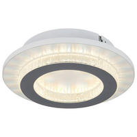 GLOBO LED-Deckenleuchte klar hellgrau weiß Kunststoff Metall H/D: ca. 5,5x20 cm 1 Brennstellen JAYDEN - klar/hellgrau (20,00/5,50cm) - GLOBO