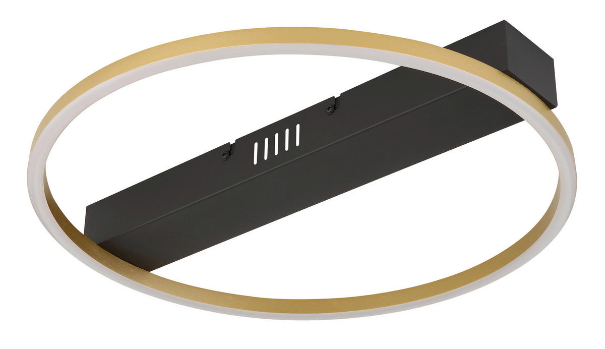 GLOBO Deckenleuchte gold Opal schwarz Metall Acryl B/H/L: ca. 39,4x5,3x40 cm 1 Brennstellen Luffy - gold/schwarz (40,00/39,40/5,30cm) - GLOBO