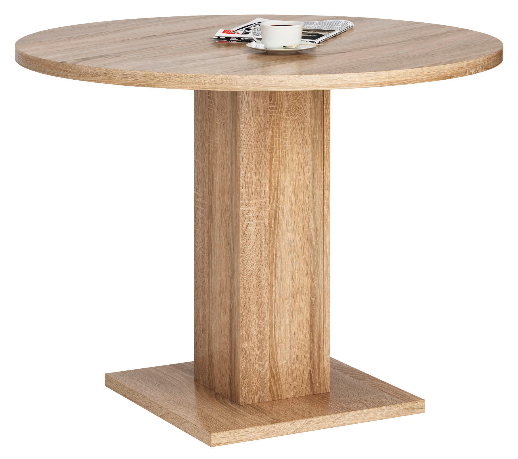 Esstisch Leo Eiche Sonoma Nachbildung B/H/T/D: ca. 100x75x100x100 cm Leo - Eiche (100,00/75,00/100,00cm)