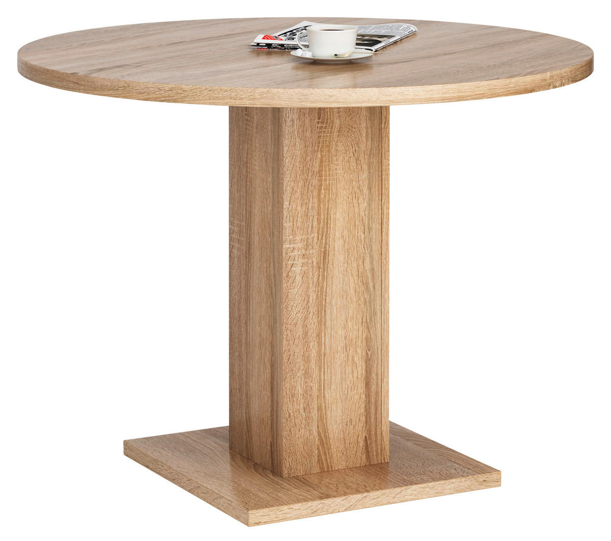 Esstisch Leo Eiche Sonoma Nachbildung B/H/T/D: ca. 100x75x100x100 cm Leo - Eiche (100,00/75,00/100,00cm)