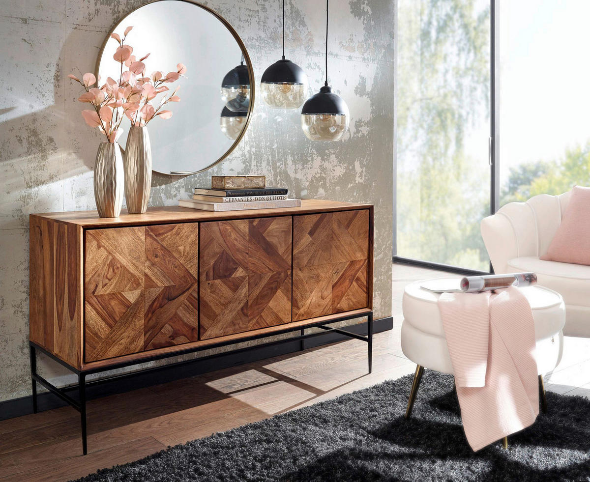 Sideboard rosenholz Nachbildung B/H/T: ca. 123x70x45 cm Sideboard - rosenholz (123,00/70,00/45,00cm) - Wohnling