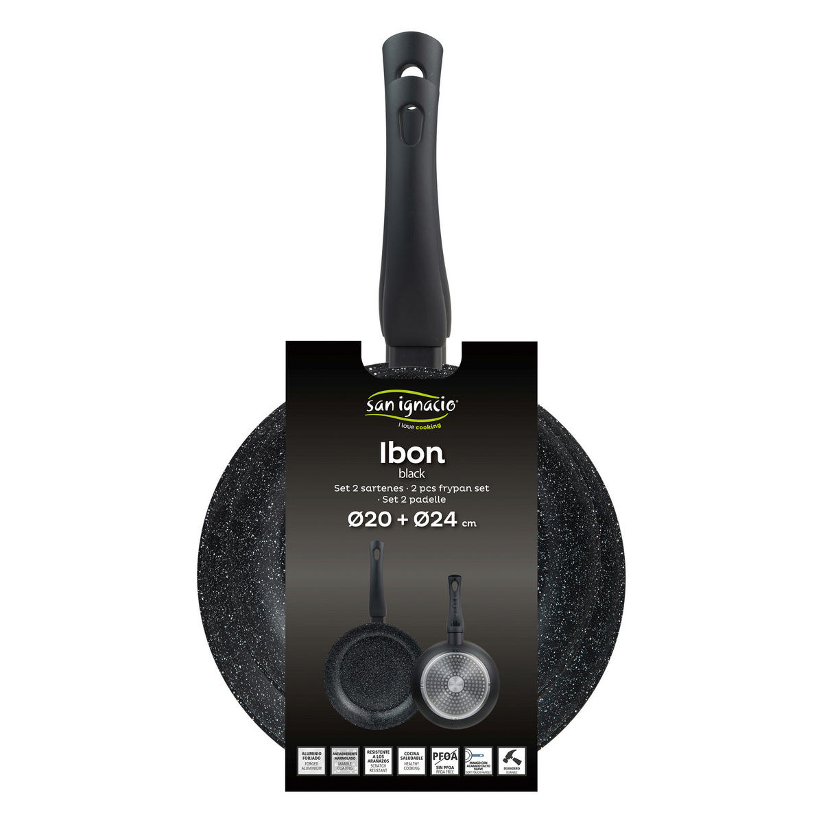 SAN IGNACIO Pfannen-Set IBON BLACK schwarz Aluminium IBON BLACK - schwarz - SAN IGNACIO