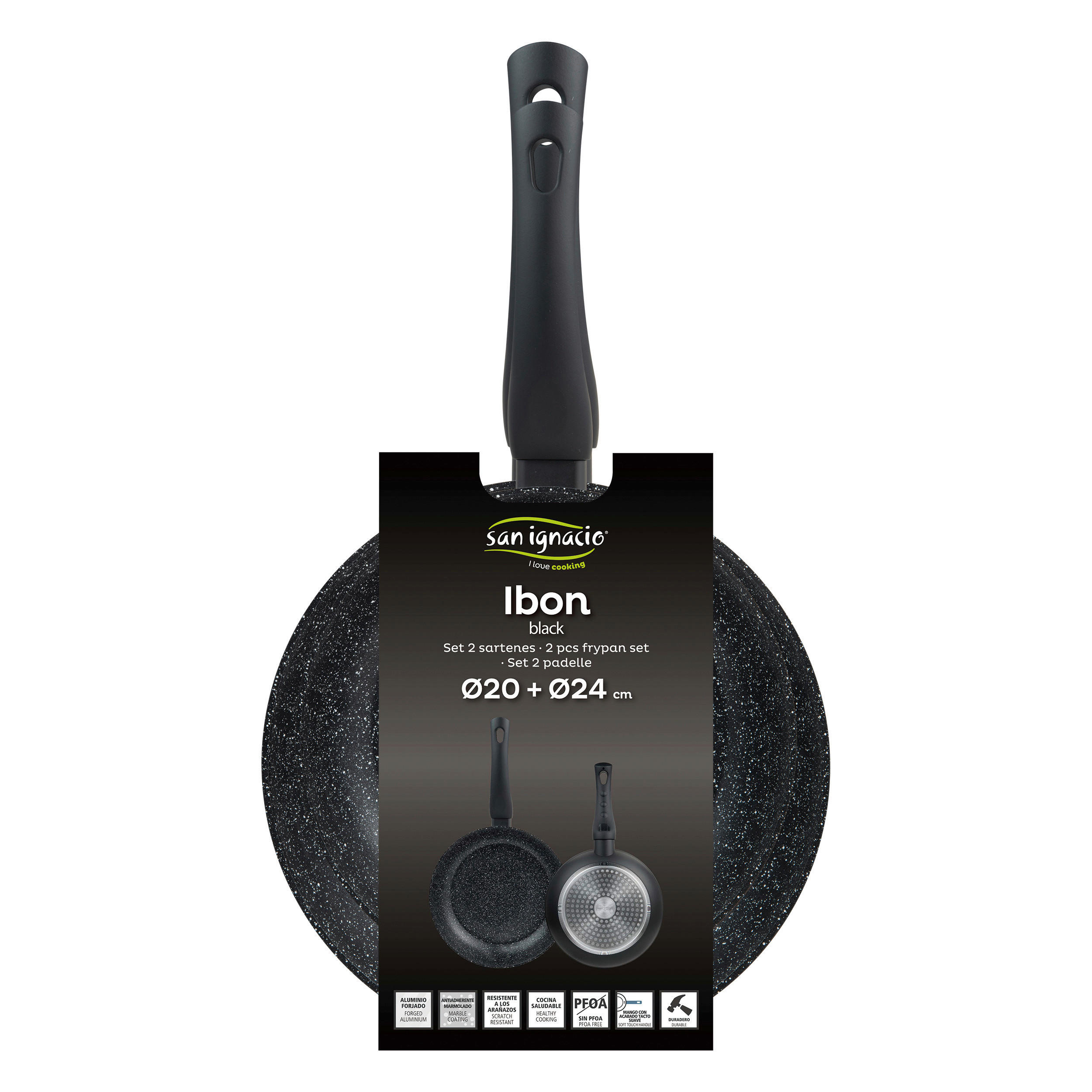 Thumbnail - SAN IGNACIO Pfannen-Set IBON BLACK schwarz Aluminium 2 tlg.