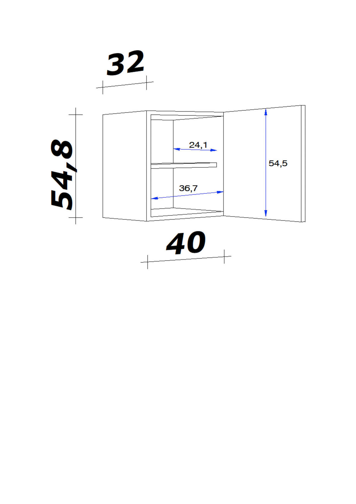 Hängeschrank Valero weiß Hochglanz B/H/T: ca. 40x54,8x32 cm Valero - Eiche/weiß (40,00/54,80/32,00cm) - Flex-Well