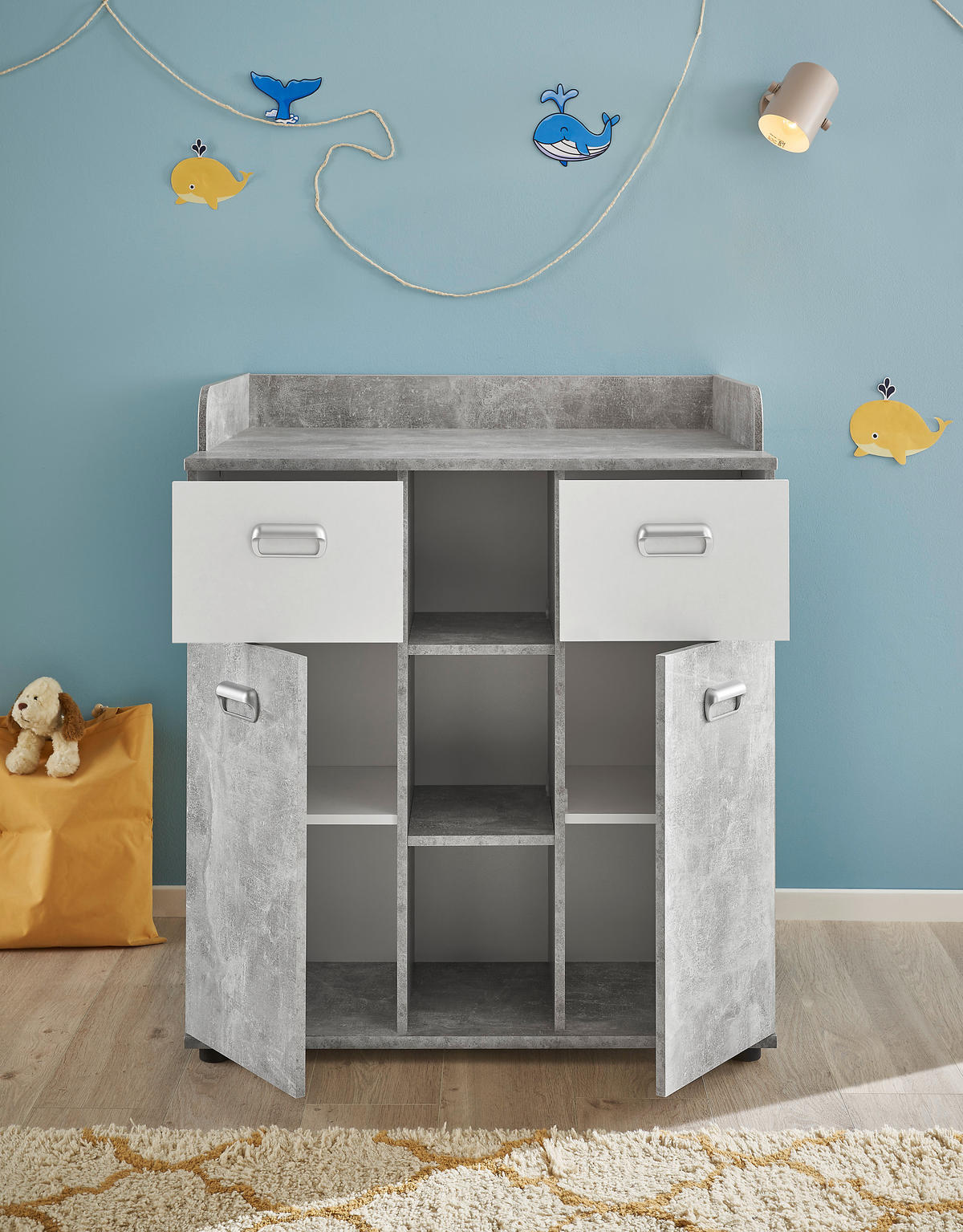 Wickelkommode Matino Beton weiß B/H/T: ca. 89x101x78 cm Matino - Beton/weiß (89,00/101,00/78,00cm)