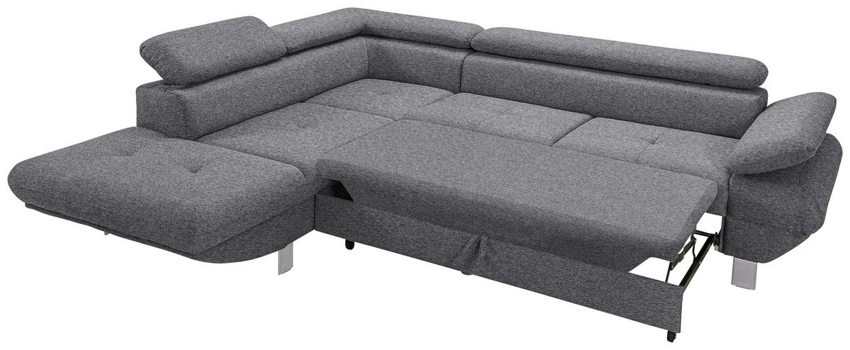 Funktionsecke Vinci dunkelgrau Webstoff B/H/T: ca. 276x88x232 cm Vinci - Chrom/dunkelgrau (276,00/88,00/232,00cm)