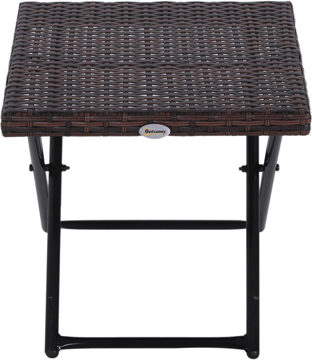 Outsunny Gartentisch braun Metall B/H/L: ca. 40x40x40 cm Polyrattan_Gartentisch - braun (40,00/40,00/40,00cm) - Outsunny