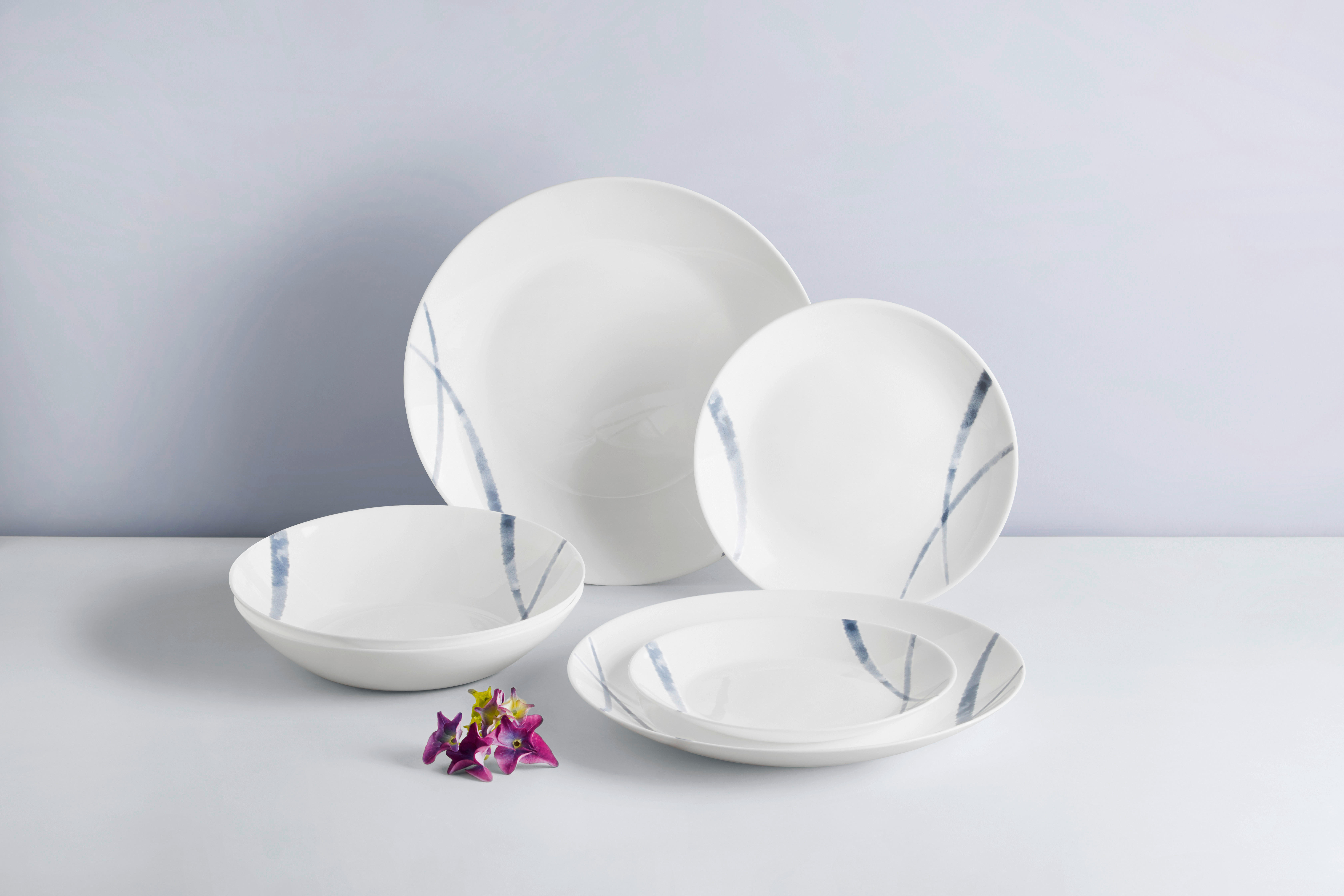 Thumbnail - van Well Tafel-Set weiß Opal-Hartglas 2 tlg.