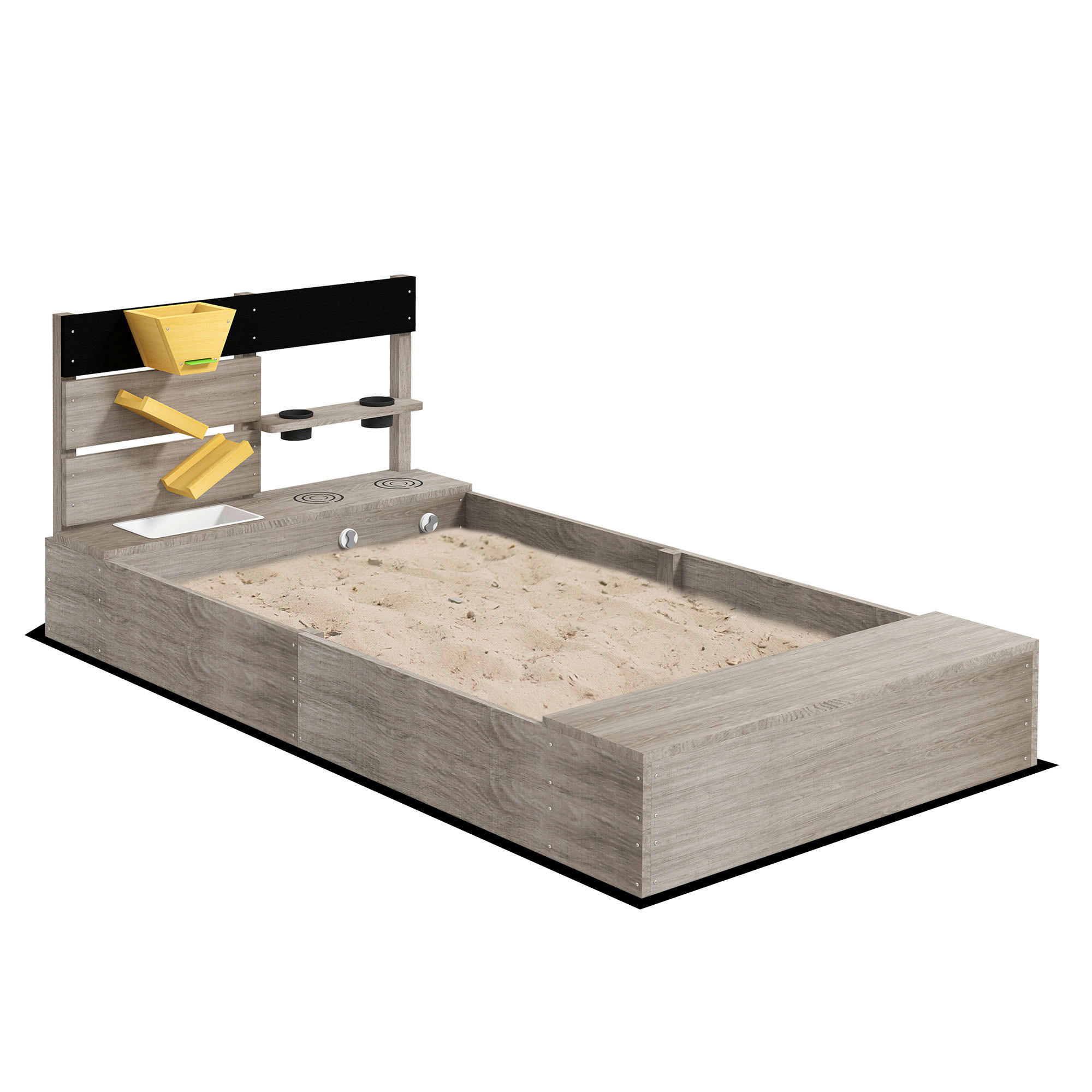 Outsunny Sandkasten grau Sandkasten - grau - Outsunny