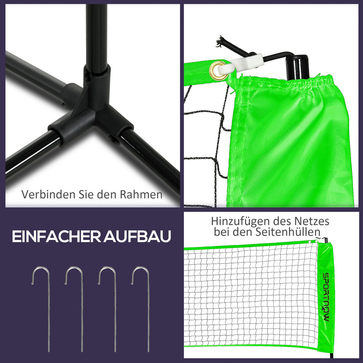 SPORTNOW Badminton-Set bunt Polyethylen B/H/L: ca. 103x155x510 cm Badminton-Set - bunt (510,00/103,00/155,00cm) - SPORTNOW