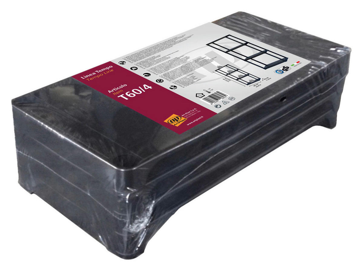 ArtPlast Kunststoffregal schwarz Polypropylen B/H/L: ca. 60x133x30 cm Kunststoffregal T60/4 - schwarz (30,00/60,00/133,00cm) - Artplast