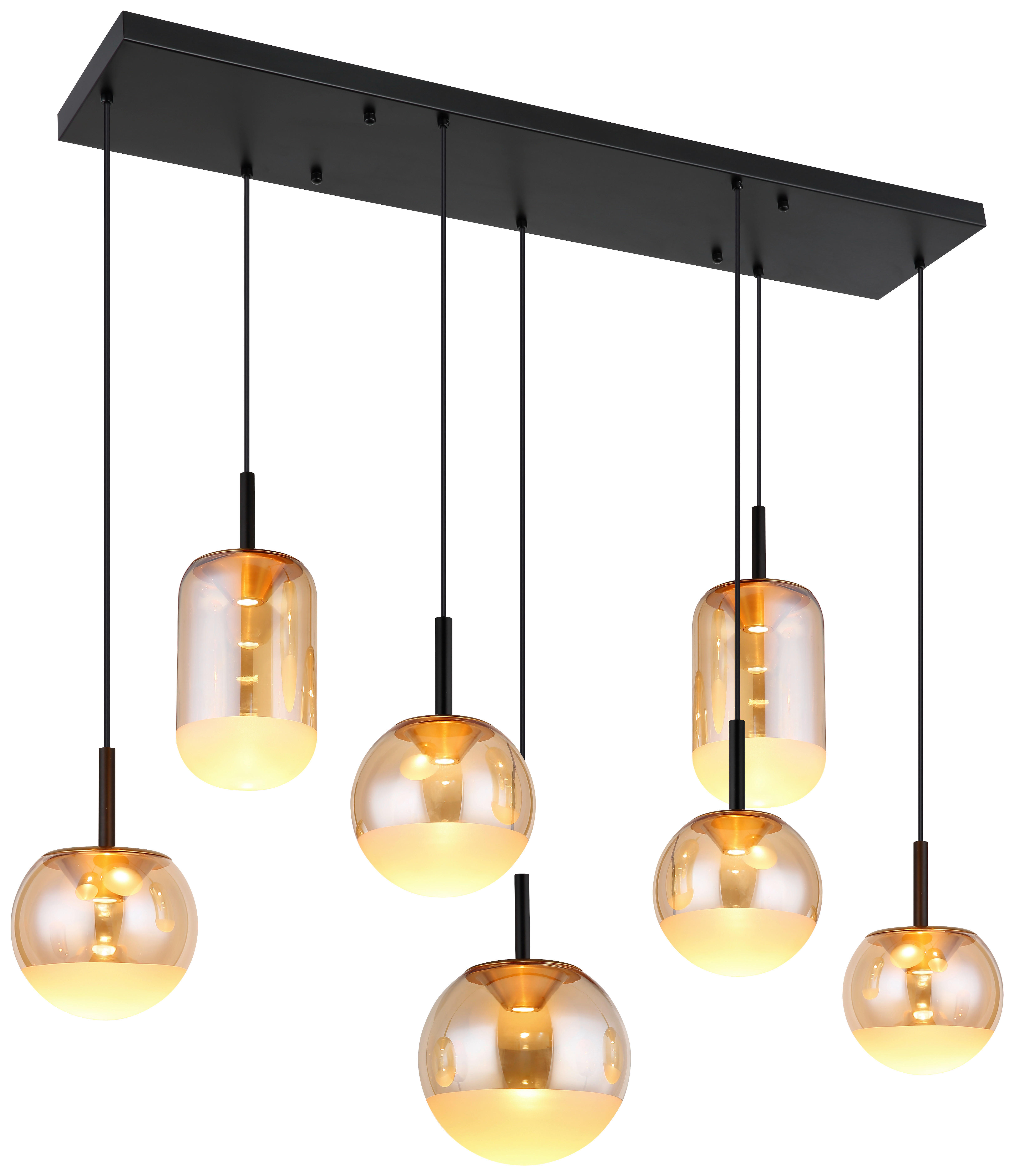 GLOBO LED-Hängeleuchte messing schwarz Aluminium Metall B/H/L: ca. 41x130x136 cm 1.0 Brennstellen SEVERIN - messing/schwarz (136,00/41,00/130,00cm) - GLOBO