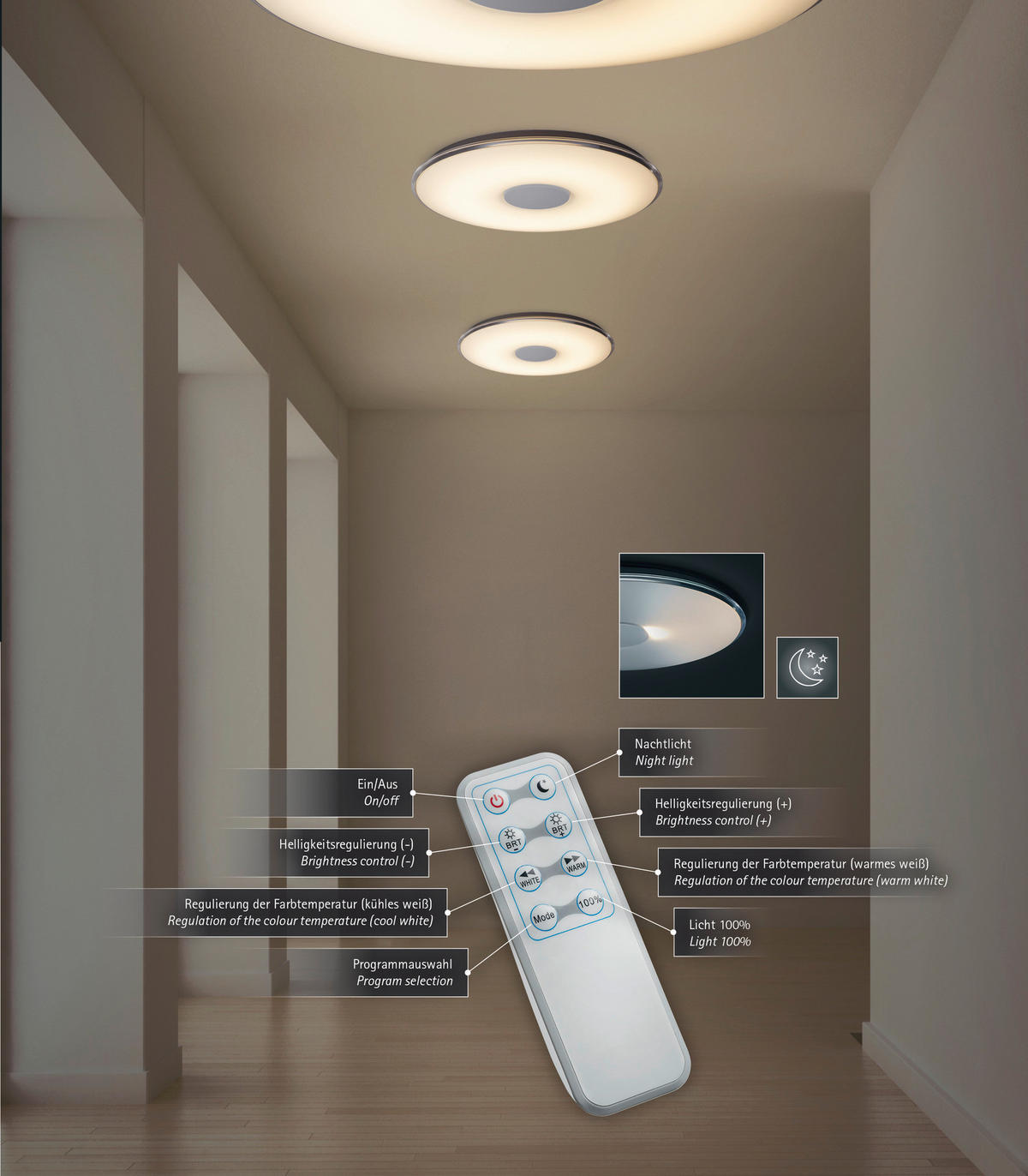 TRIO Deckenleuchte Tokyo weiß Kunststoff H/D: ca. 7x60 cm null 1 Brennstellen Tokyo - weiß (60,00/7,00cm) - TRIO